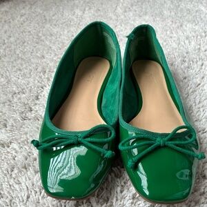 Aldo Green Patent Leather Ballet Flats